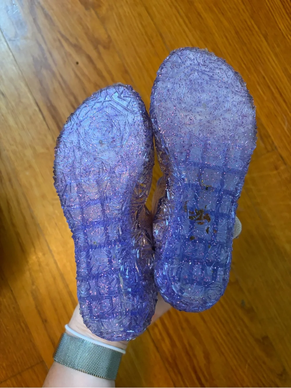 Elsa Girls' Purple Glitter Jelly Dress Costume Shoes
